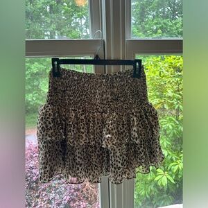 DO+BE Smocked Cheetah Print Skirt (M)